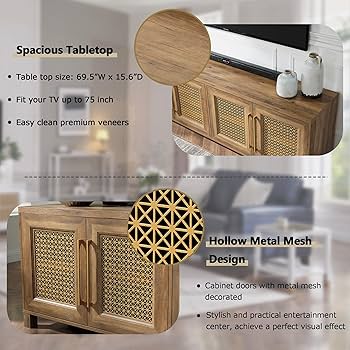 Amazon｜JYED DECOR ミッドセンチュリーテレビスタンド 中空
